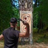 THROWFUN 12/24 Pack 9Cr17 stainless steel- 6.06''/5.51''/5.47''(length) 0.1''(thick) , throwing knives set  Full-Tang Throwing Set, with Nylon Sheath for Competition and Recreation Black/Silvery Darts-FB-YF017