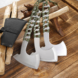 THROWFUN 3 Pack 9Cr17 stainless steel- 10.04''(length) 0.12''(thick) , Axe set  Full-Tang Throwing Set, with Nylon Sheath for Competition and Recreation Silvery-FT112