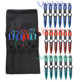 THROWFUN 9/18 Pack 9Cr17 stainless steel- 7.95''(length) 0.1''(thick) , throwing knives set  Full-Tang Throwing Set, with Nylon Sheath for Competition and Recreation Green/Red/Blue Darts-YF020