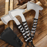 THROWFUN 3 Pack 9Cr17 stainless steel- 10.04''(length) 0.12''(thick) , Axe set  Full-Tang Throwing Set, with Nylon Sheath for Competition and Recreation Silvery-FT112