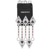 THROWFUN 5/10 Pack 9Cr17 stainless steel- 7.48''(length) 0.1''(thick) , throwing knives set  Full-Tang Throwing Set, with Nylon Sheath for Competition and Recreation Silvery Darts-FB-YF019