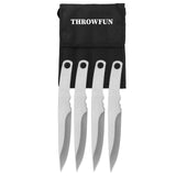 THROWFUN 4/8 Pack 9Cr17 stainless steel- 7.08''(length)  0.19''(thick) , throwing knives set  Full-Tang Throwing Set, with Nylon Sheath for Competition and Recreation Silvery Darts-YF023