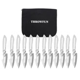 THROWFUN 6/12 Pack 9Cr17 stainless steel- 6.02''(length) 0.09''(thick) , throwing knives set Full-Tang Throwing Set, with Nylon Sheath for Competition and Recreation Silvery Darts-YF029