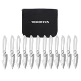 THROWFUN 6/12 Pack 9Cr17 stainless steel- 6.02''(length) 0.09''(thick) , throwing knives set  Full-Tang Throwing Set, with Nylon Sheath for Competition and Recreation Silvery Darts-YF029