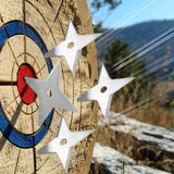 THROWFUN 6/12/18 Pack 9Cr17 Stainless steel- 3.93''(length) 0.1''(thick) , throwing knives set  Full-Tang Throwing Set, with Nylon Sheath for Competition and Recreation Silvery Cross Hollow Darts-FB-YF200