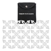 THROWFUN 6/9/15 Pack 9Cr17 stainless steel - 4.29''(length) 0.1''(thick) , throwing knives set Full-Tang Throwing Set, with Nylon Sheath for Competition and Recreation Silvery Cross Hollow Darts-FB-YF202