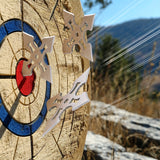 THROWFUN 6/9/15 Pack 9Cr17 stainless steel - 4.29''(length) 0.1''(thick) , throwing knives set  Full-Tang Throwing Set, with Nylon Sheath for Competition and Recreation Silvery Cross Hollow Darts-FB-YF202