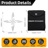 THROWFUN 6/15 Pack 9Cr17 stainless steel- 3.93''(length) 0.1''(thick) , throwing knives set  Full-Tang Throwing Set, with Nylon Sheath for Competition and Recreation Silvery Cross Hollow Darts-FB-YF203A
