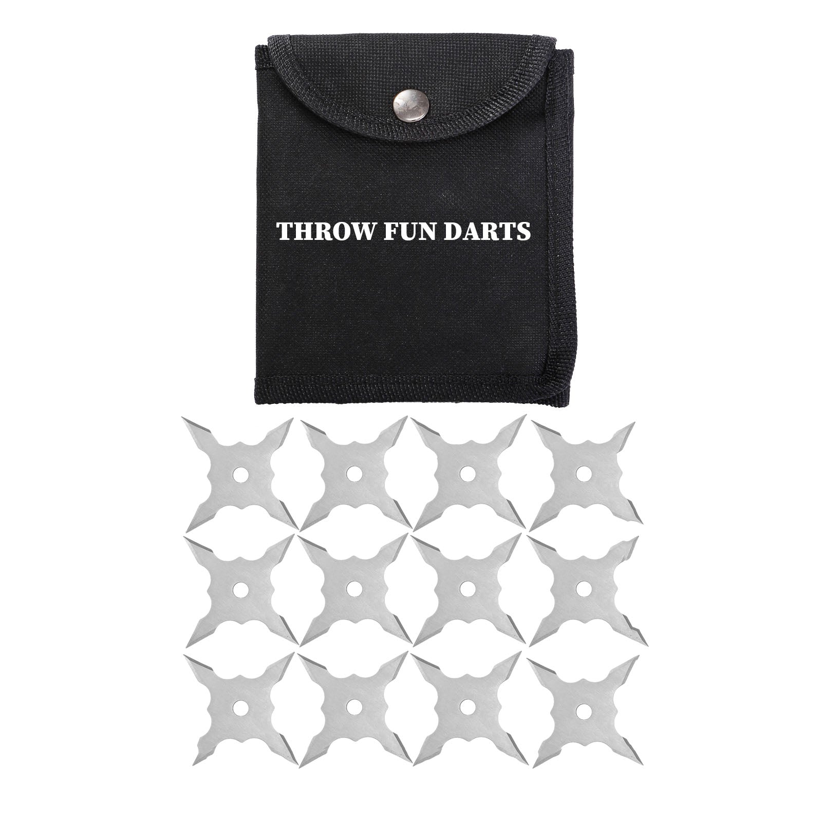 THROWFUN 6/12/21 Pack 9Cr17 stainless steel - 3.93''(length) 0.1''(thick) , throwing knives set  Full-Tang Throwing Set, with Nylon Sheath for Competition and Recreation Silvery Hollow Dart-FB-YF244