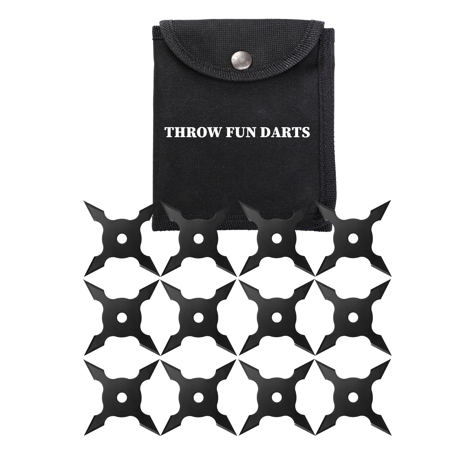 THROWFUN 6/12/18 Pack 9Cr17 stainless steel- 4.25''(length) 0.1''(thick) , throwing knives set  Full-Tang Throwing Set, with Nylon Sheath for Competition and Recreation Black Cross Hollow Darts-FB-YF186