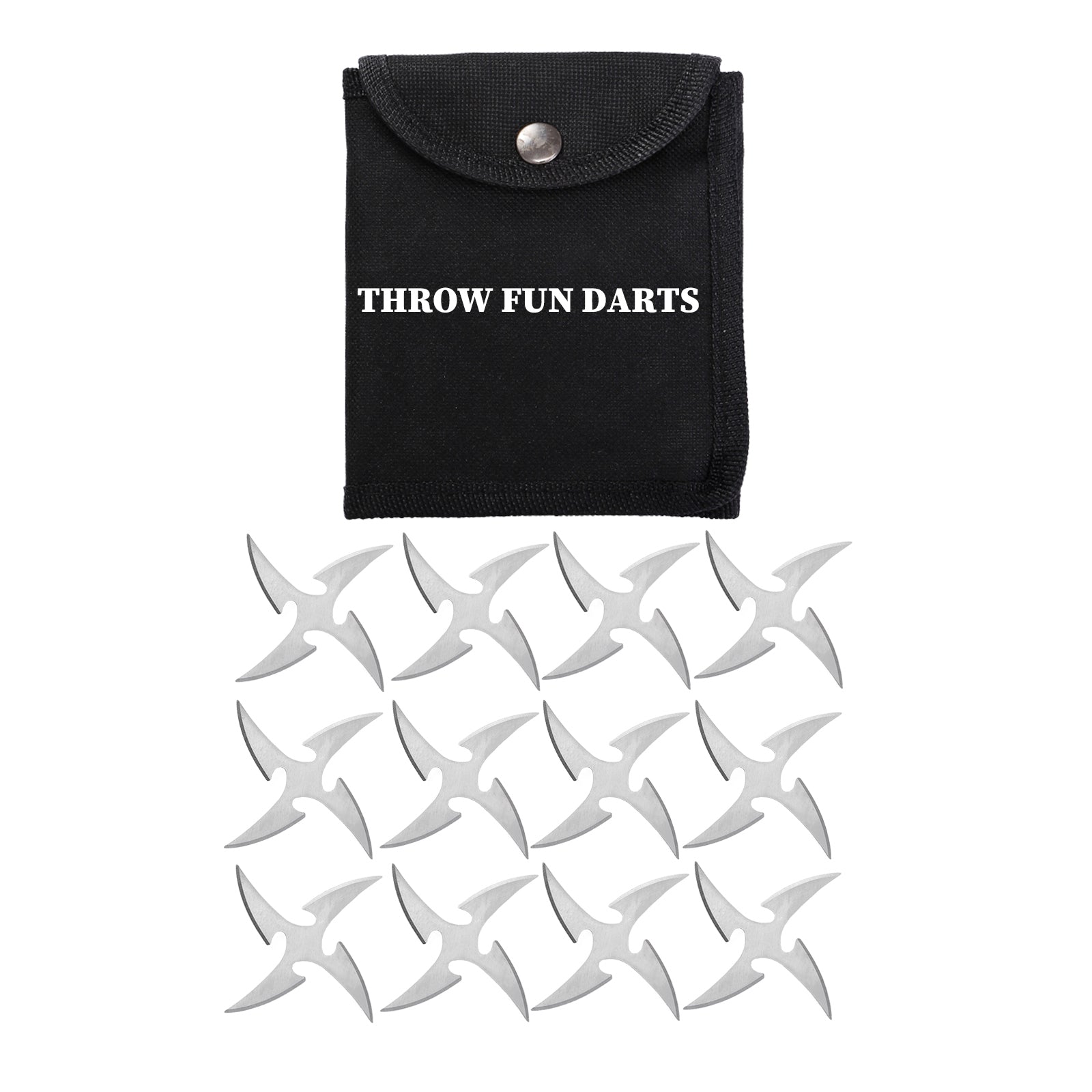 THROWFUN 6/12/21 Pack 9Cr17 stainless steel - 4.33''(length) 0.1''(thick) , throwing knives set  Full-Tang Throwing Set, with Nylon Sheath for Competition and Recreation Silvery Star Darts-FB-YF196
