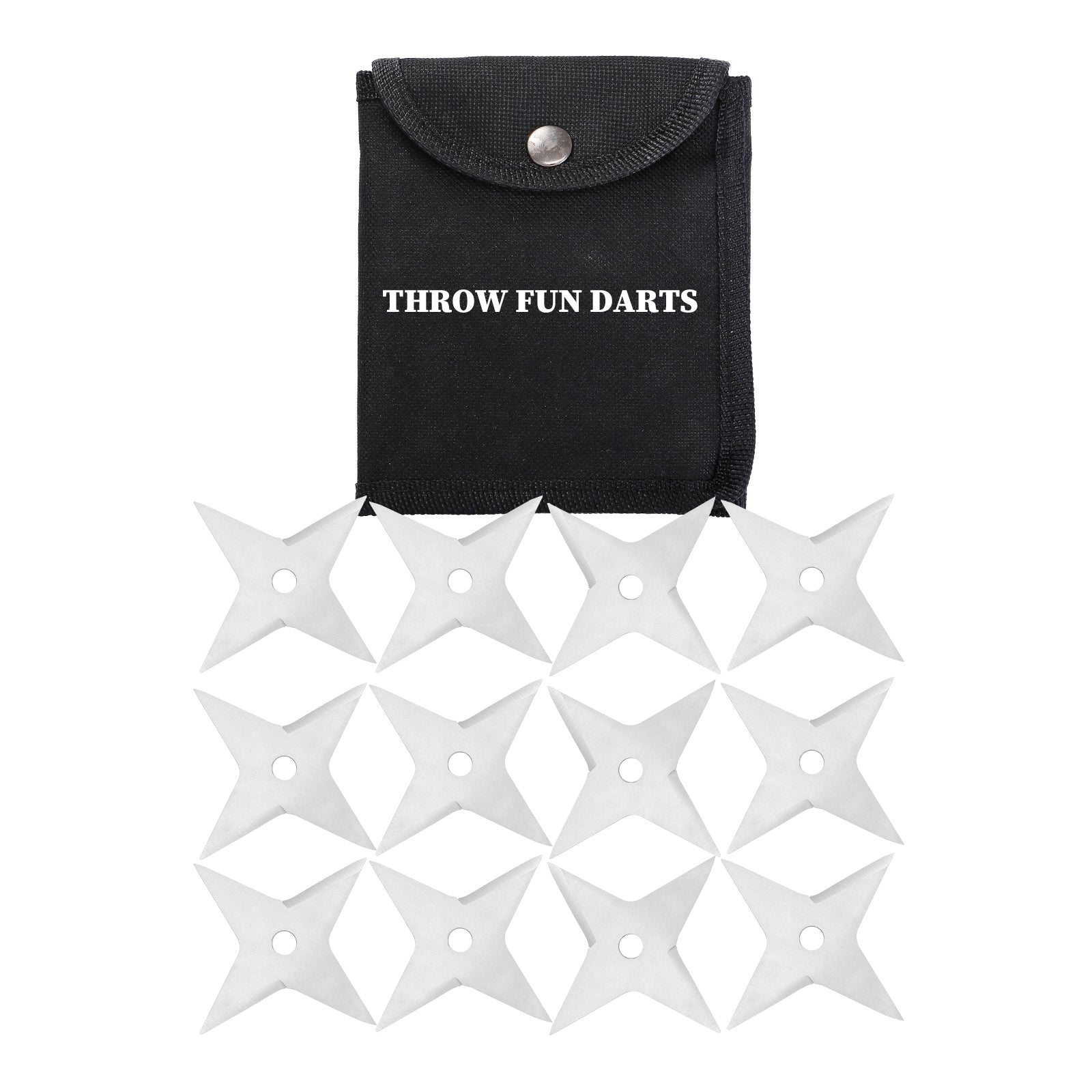 THROWFUN 6/12/18 Pack 9Cr17 Stainless steel- 3.93''(length) 0.1''(thick) , throwing knives set  Full-Tang Throwing Set, with Nylon Sheath for Competition and Recreation Silvery Cross Hollow Darts-FB-YF200