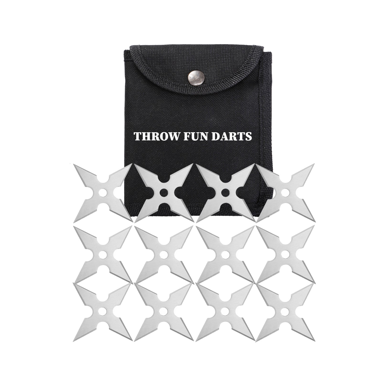 THROWFUN 6/12/24 Pack 9Cr17 stainless steel- 3.93''(length) 0.1''(thick) , throwing knives set  Full-Tang Throwing Set, with Nylon Sheath for Competition and Recreation Silvery Cross Hollow Darts-FB-YF164-3