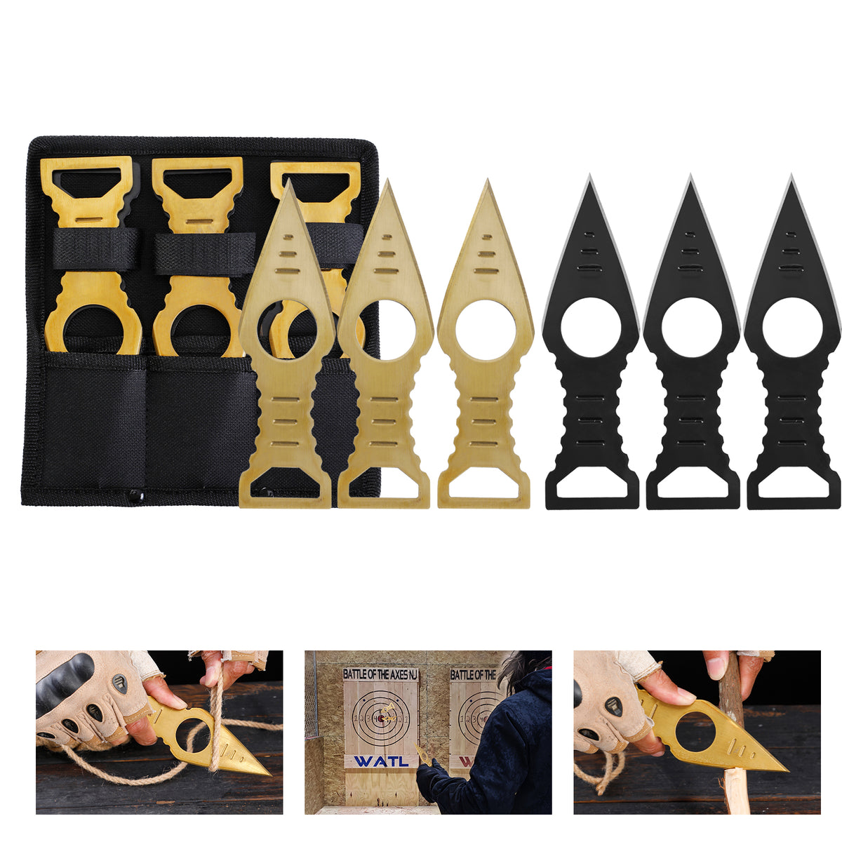 Dart-Set – Modell FB-YF177-3, enthält 3 schwarze und 3 goldene Darts