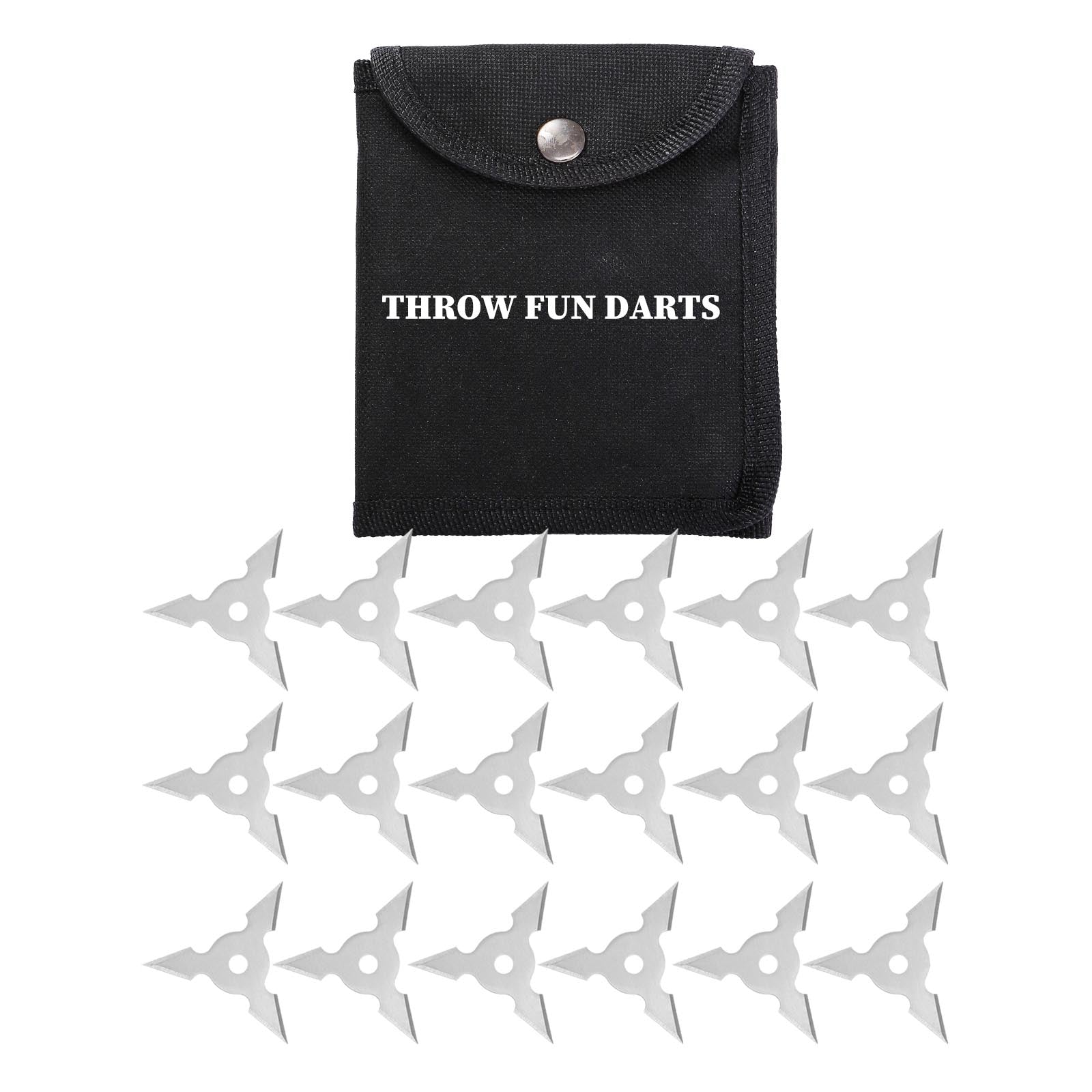 THROWFUN 9/18/24 Pack 9Cr17 stainless steel- 3.34''(length) 0.1''(thick) , throwing knives set  Full-Tang Throwing Set, with Nylon Sheath for Competition and Recreation Silvery Triangle Hollow Darts-FB-YF243-3