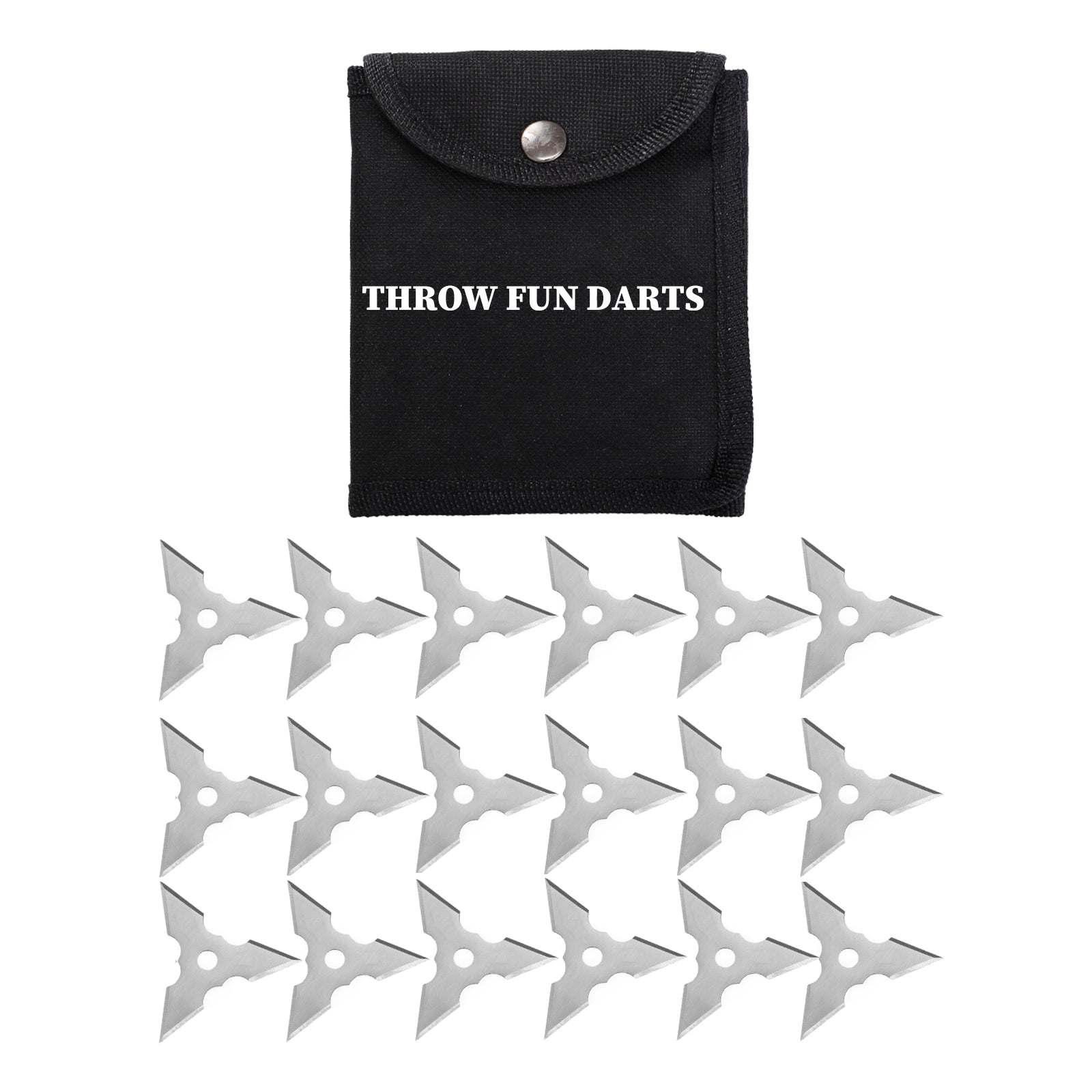 THROWFUN 9/18/27 Pack 9Cr17 stainless steel- 3.14''(length) 0.1''(thick) , throwing knives set  Full-Tang Throwing Set, with Nylon Sheath for Competition and Recreation Silvery Cross Hollow Darts-FB-YF163-3