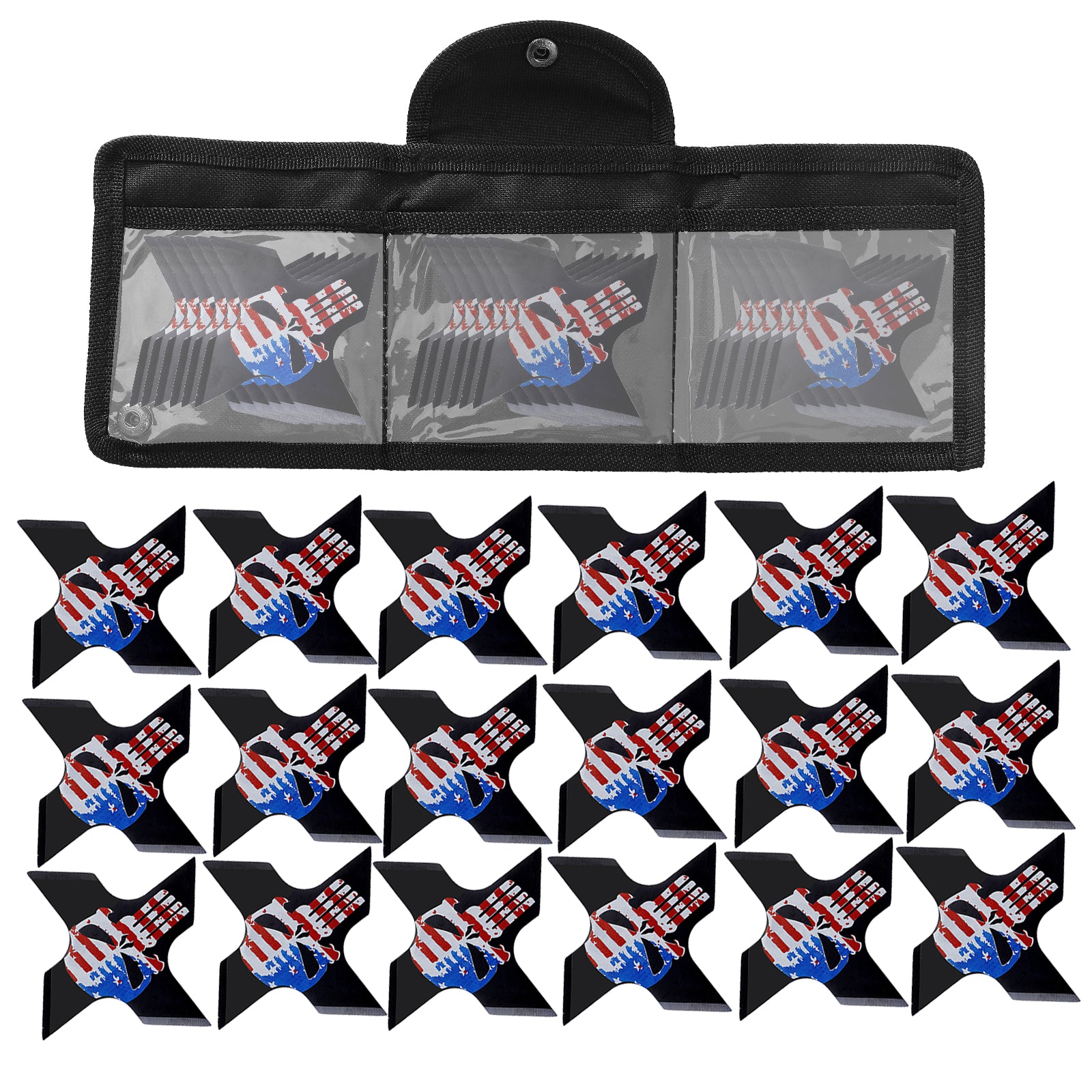 THROWFUN 9/18 Pack 9Cr17 Stainless steel- 3.85''(length) 0.1''(thick) , throwing knives set  Full-Tang Throwing Set, with Nylon Sheath for Competition and Recreation Multicolor Cross Darts-FB-YF206A