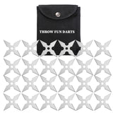 THROWFUN 6/12/24 Pack 9Cr17 stainless steel- 3.93''(length) 0.1''(thick) , throwing knives set  Full-Tang Throwing Set, with Nylon Sheath for Competition and Recreation Silvery Cross Hollow Darts-FB-YF164-3