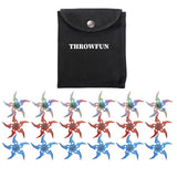 THROWFUN 6/12/18 Pack 9Cr17 stainless steel- 3.7''(length) 0.1''(thick) , throwing knives set  Full-Tang Throwing Set, with Nylon Sheath for Competition and Recreation Multiple Colors Star Darts-FB-YF014