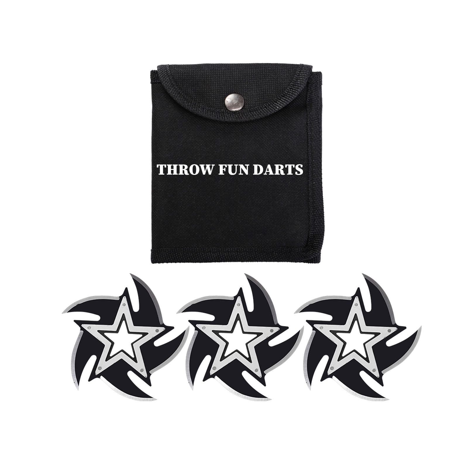 THROWFUN 3/9 Pack 9Cr17 Stainless steel- 3.66''(length) 0.1''(thick) , throwing knives set  Full-Tang Throwing Set, with Nylon Sheath for Competition and Recreation Multicolor Star Darts- FB-YF237