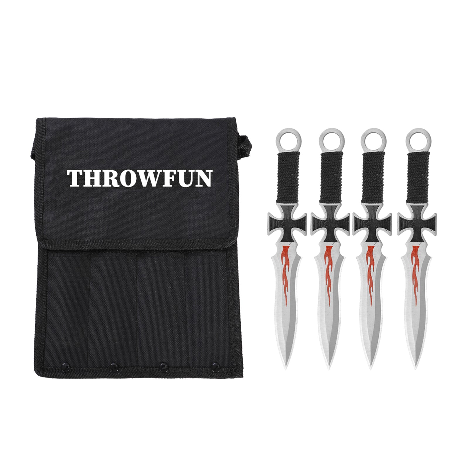 THROWFUN 4/8/12 Pack 9Cr17 stainless steel- 7''(length) 0.09''(thick) , throwing knives set  Full-Tang Throwing Set, with Nylon Sheath for Competition and Recreation Multicolor Darts-YF024
