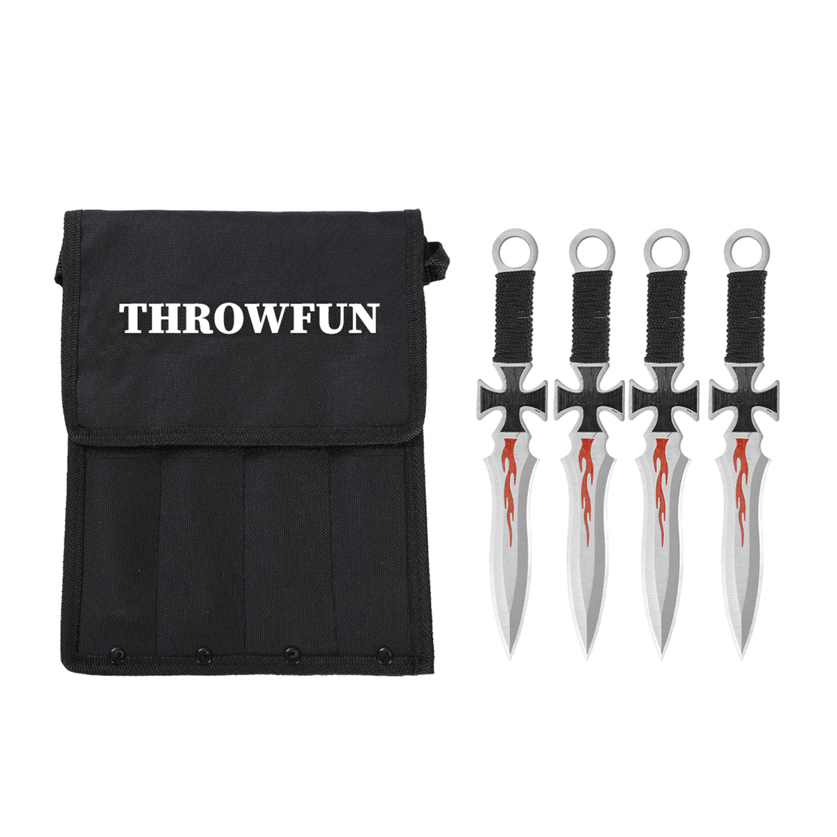 THROWFUN 4/8/12 Pack 9Cr17 stainless steel- 7''(length) 0.09''(thick) , throwing knives set  Full-Tang Throwing Set, with Nylon Sheath for Competition and Recreation Multicolor Darts-YF024