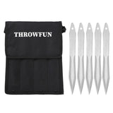 THROWFUN 4/8 Pack 9Cr17 stainless steel- 9.09''(length)  0.19''(thick) , throwing knives set  Full-Tang Throwing Set, with Nylon Sheath for Competition and Recreation Silvery Darts-FB-YF009