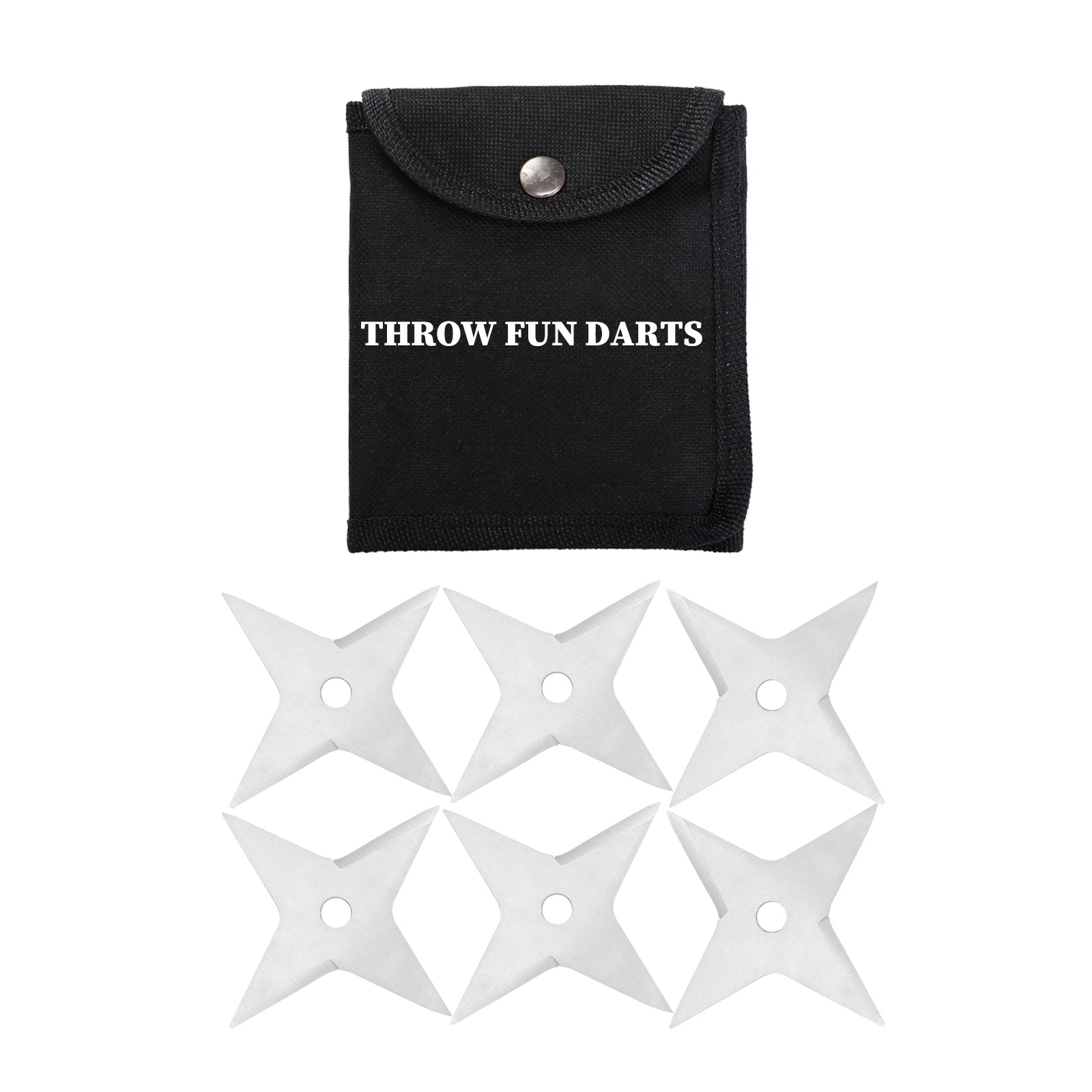 THROWFUN 6/12/18 Pack 9Cr17 Stainless steel- 3.93''(length) 0.1''(thick) , throwing knives set  Full-Tang Throwing Set, with Nylon Sheath for Competition and Recreation Silvery Cross Hollow Darts-FB-YF200
