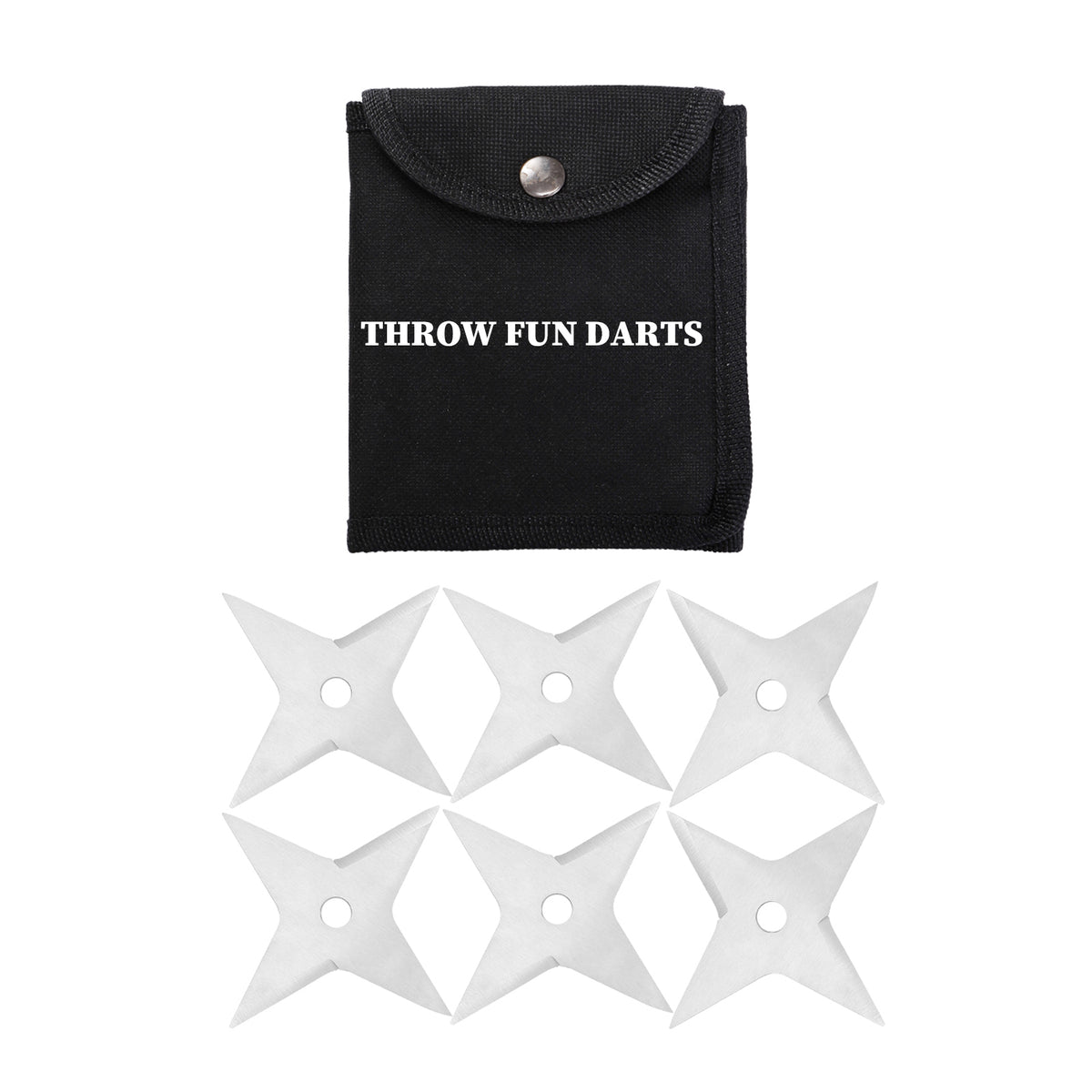 THROWFUN 6/12/18 Pack 9Cr17 Stainless steel- 3.93''(length) 0.1''(thick) , throwing knives set  Full-Tang Throwing Set, with Nylon Sheath for Competition and Recreation Silvery Cross Hollow Darts-FB-YF200