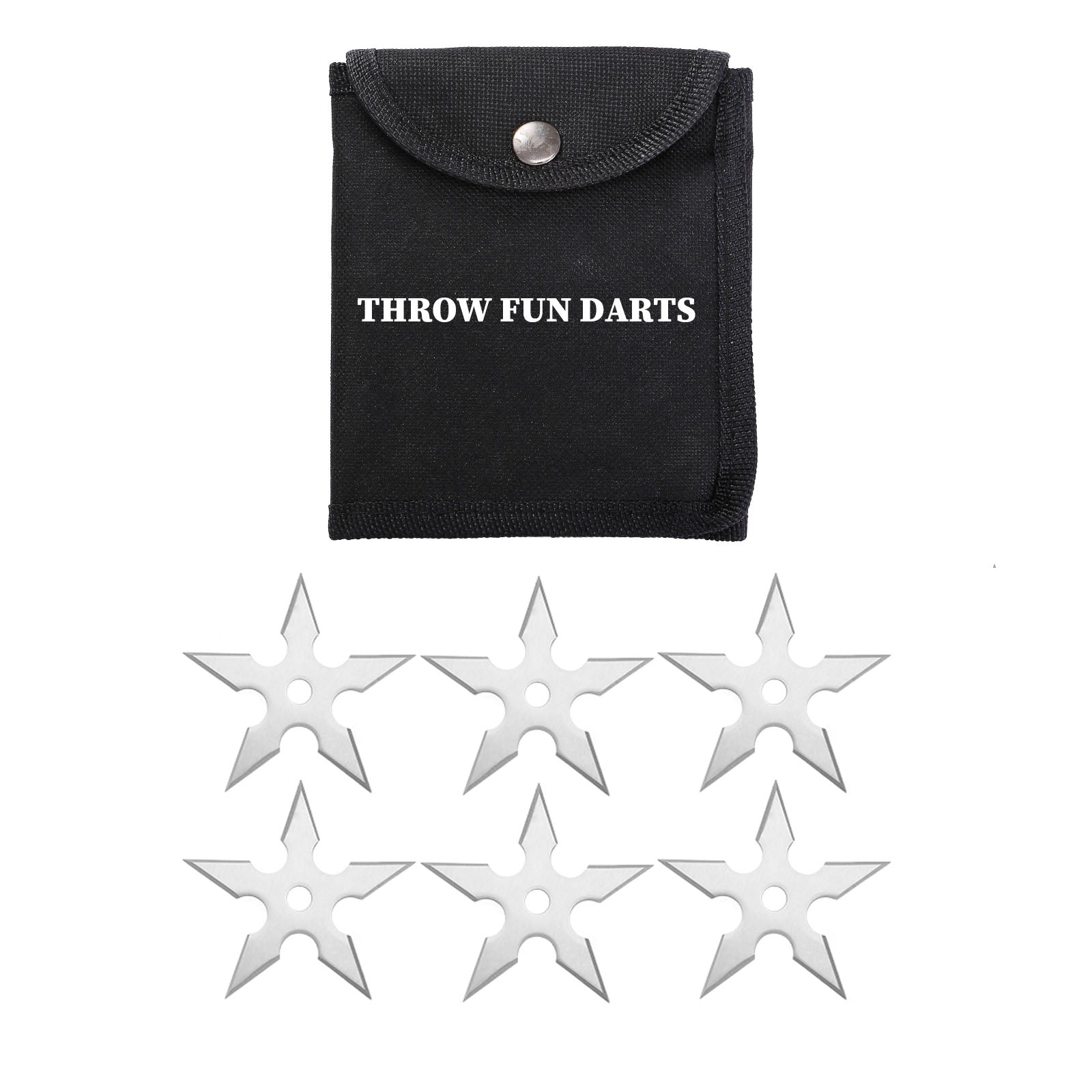 THROWFUN 6/12/21 Pack 9 Cr17 stainless steel - 3.74''(length) 0.1''(thick) , throwing knives set  Full-Tang Throwing Set, with Nylon Sheath for Competition and Recreation Silvery Cross Hollow Darts-FB-YF201