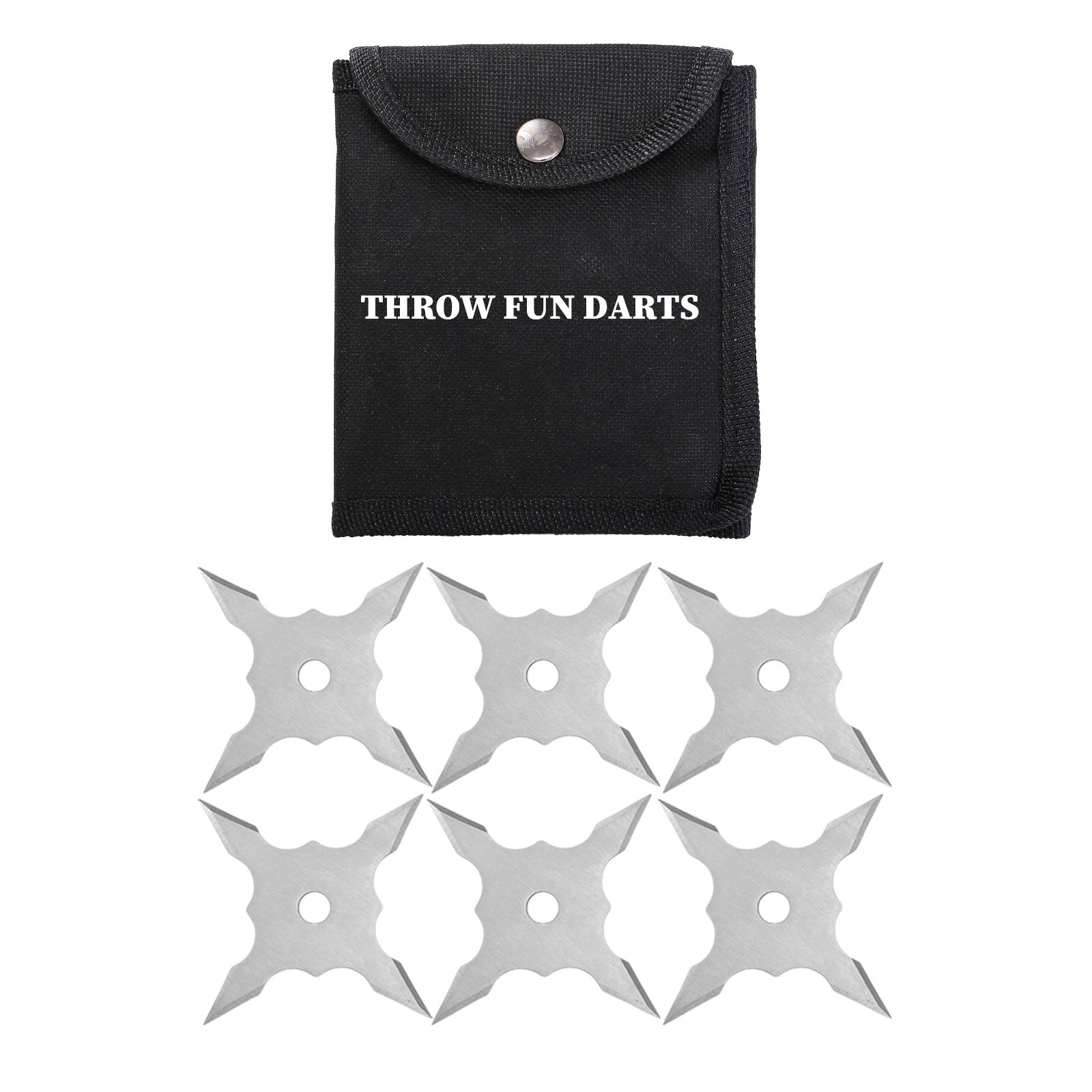 THROWFUN 6/12/21 Pack 9Cr17 stainless steel - 3.93''(length) 0.1''(thick) , throwing knives set  Full-Tang Throwing Set, with Nylon Sheath for Competition and Recreation Silvery Hollow Dart-FB-YF244