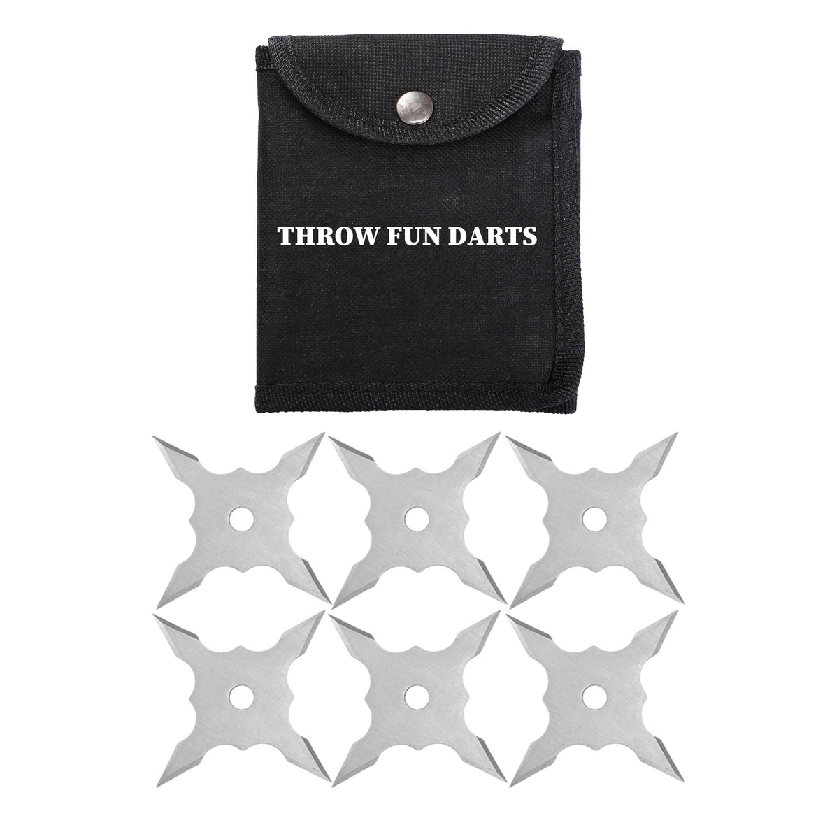 THROWFUN 6/12/21 Pack 9Cr17 stainless steel - 3.93''(length) 0.1''(thick) , throwing knives set  Full-Tang Throwing Set, with Nylon Sheath for Competition and Recreation Silvery Hollow Dart-FB-YF244