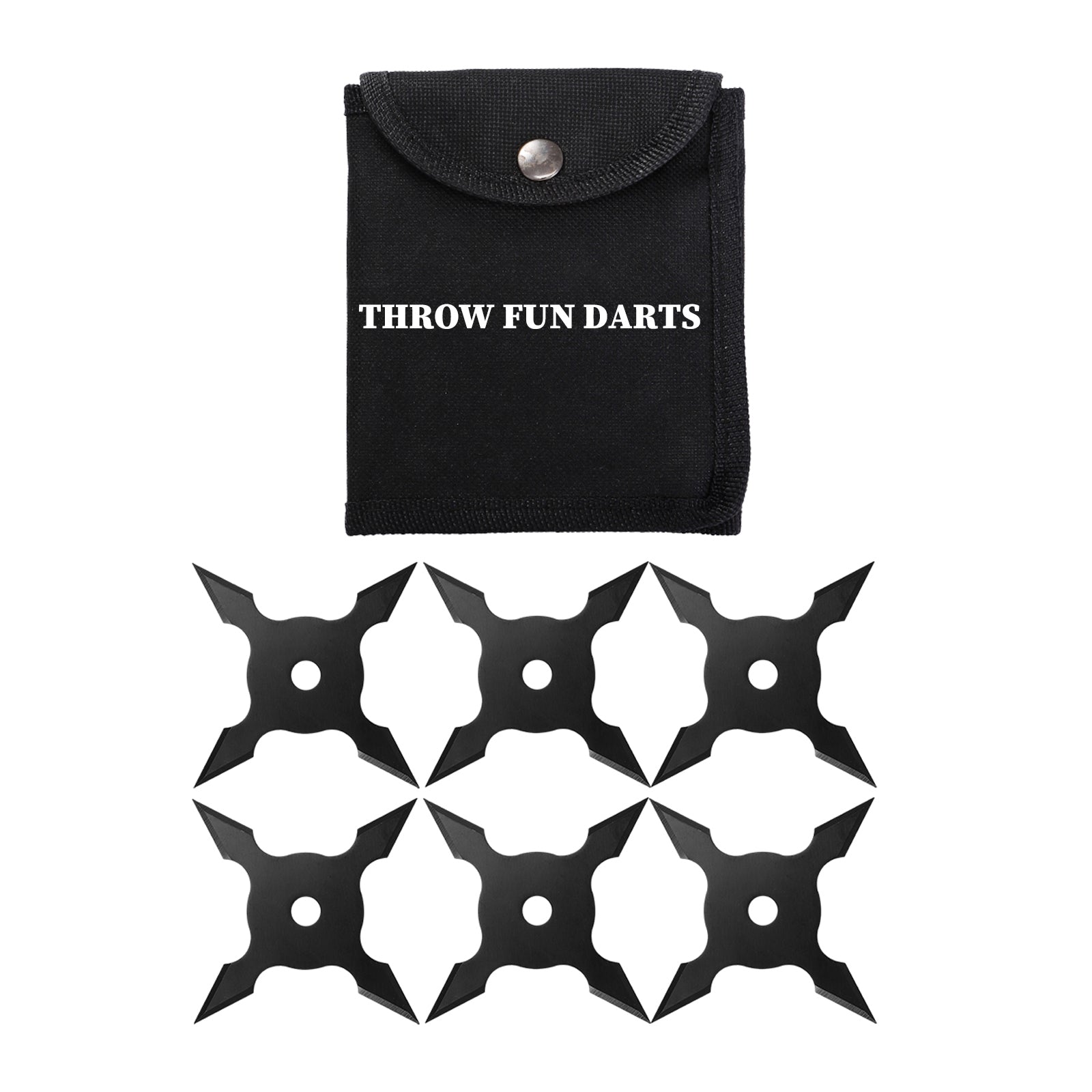 THROWFUN 6/12/18 Pack 9Cr17 stainless steel- 4.25''(length) 0.1''(thick) , throwing knives set  Full-Tang Throwing Set, with Nylon Sheath for Competition and Recreation Black Cross Hollow Darts-FB-YF186