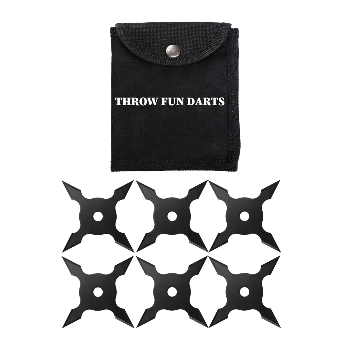THROWFUN 6/12/18 Pack 9Cr17 stainless steel- 4.25''(length) 0.1''(thick) , throwing knives set  Full-Tang Throwing Set, with Nylon Sheath for Competition and Recreation Black Cross Hollow Darts-FB-YF186
