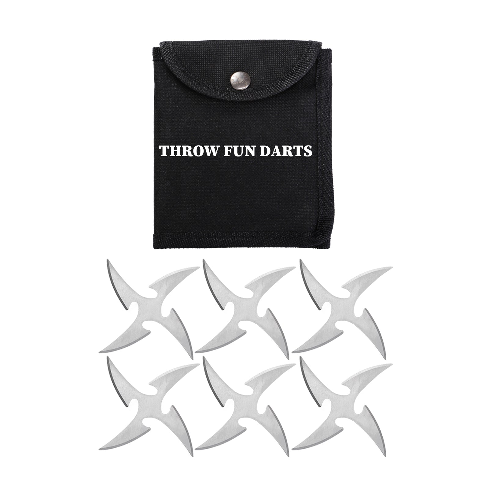 THROWFUN 6/12/21 Pack 9Cr17 stainless steel - 4.33''(length) 0.1''(thick) , throwing knives set  Full-Tang Throwing Set, with Nylon Sheath for Competition and Recreation Silvery Star Darts-FB-YF196