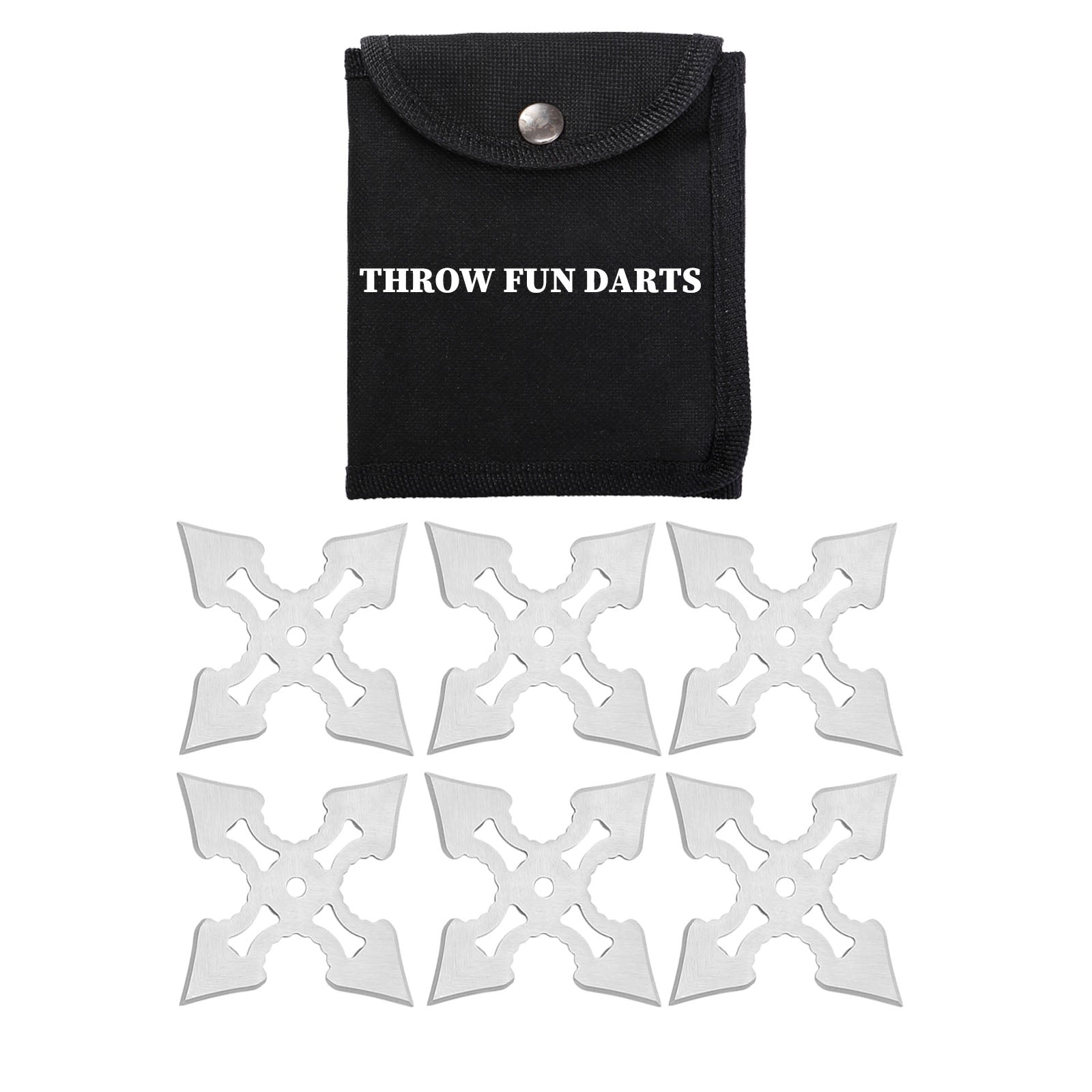 THROWFUN 6/9/15 Pack 9Cr17 stainless steel - 4.29''(length) 0.1''(thick) , throwing knives set  Full-Tang Throwing Set, with Nylon Sheath for Competition and Recreation Silvery Cross Hollow Darts-FB-YF202