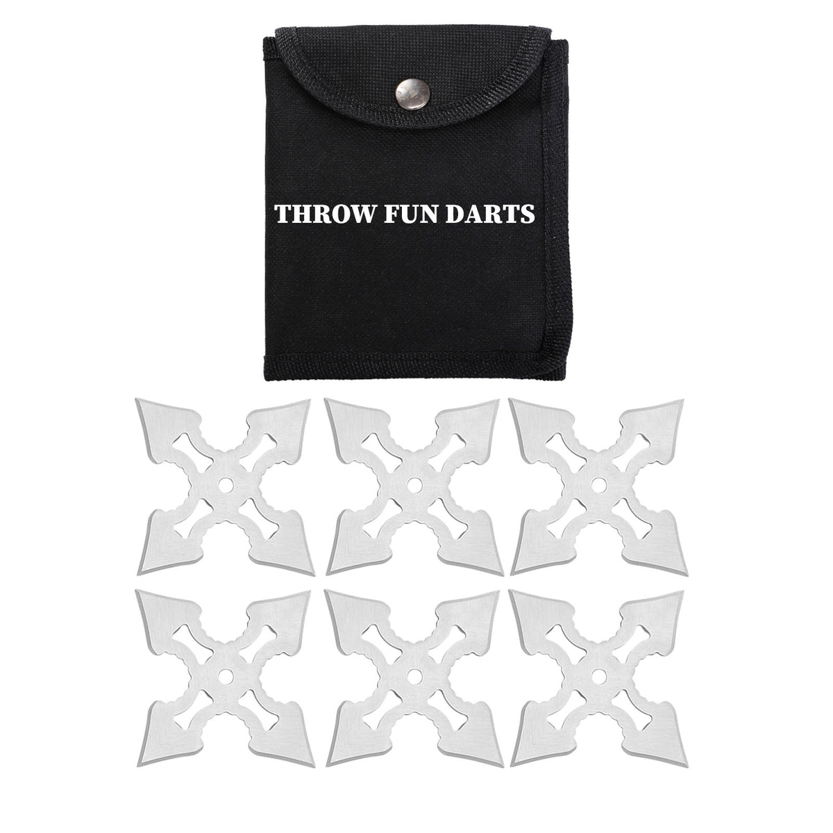 THROWFUN 6/9/15 Pack 9Cr17 stainless steel - 4.29''(length) 0.1''(thick) , throwing knives set  Full-Tang Throwing Set, with Nylon Sheath for Competition and Recreation Silvery Cross Hollow Darts-FB-YF202