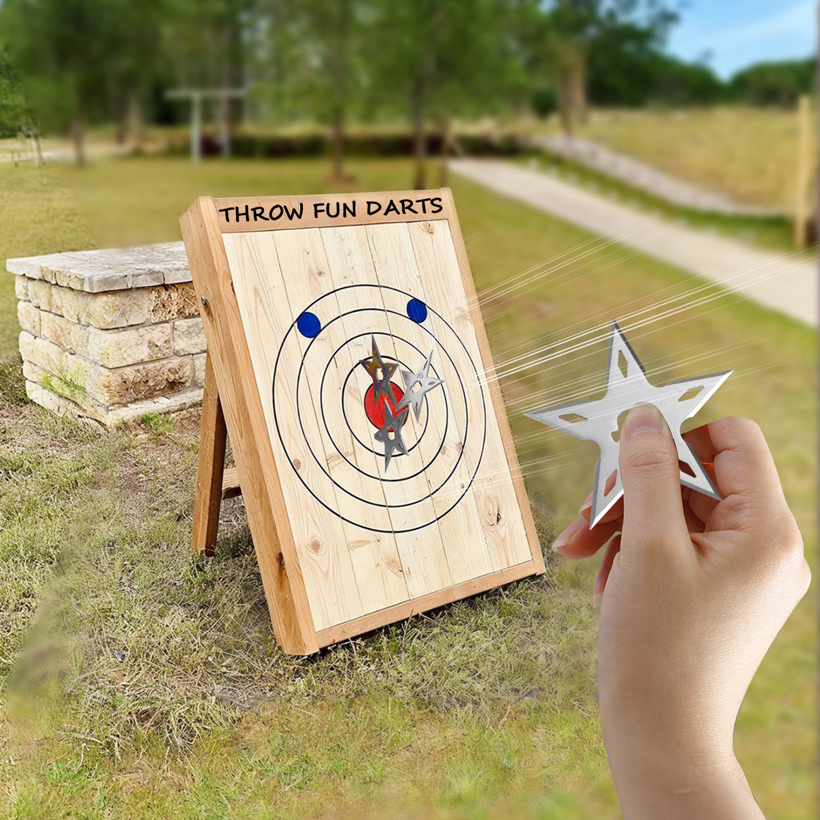 THROWFUN 6/12/18 Pack 9Cr17 stainless steel- 3.74''(length) 0.1''(thick) , throwing knives set  Full-Tang Throwing Set, with Nylon Sheath for Competition and Recreation Silvery Rainbow Pentagonal shape Hollow Darts-FB-YF251-1