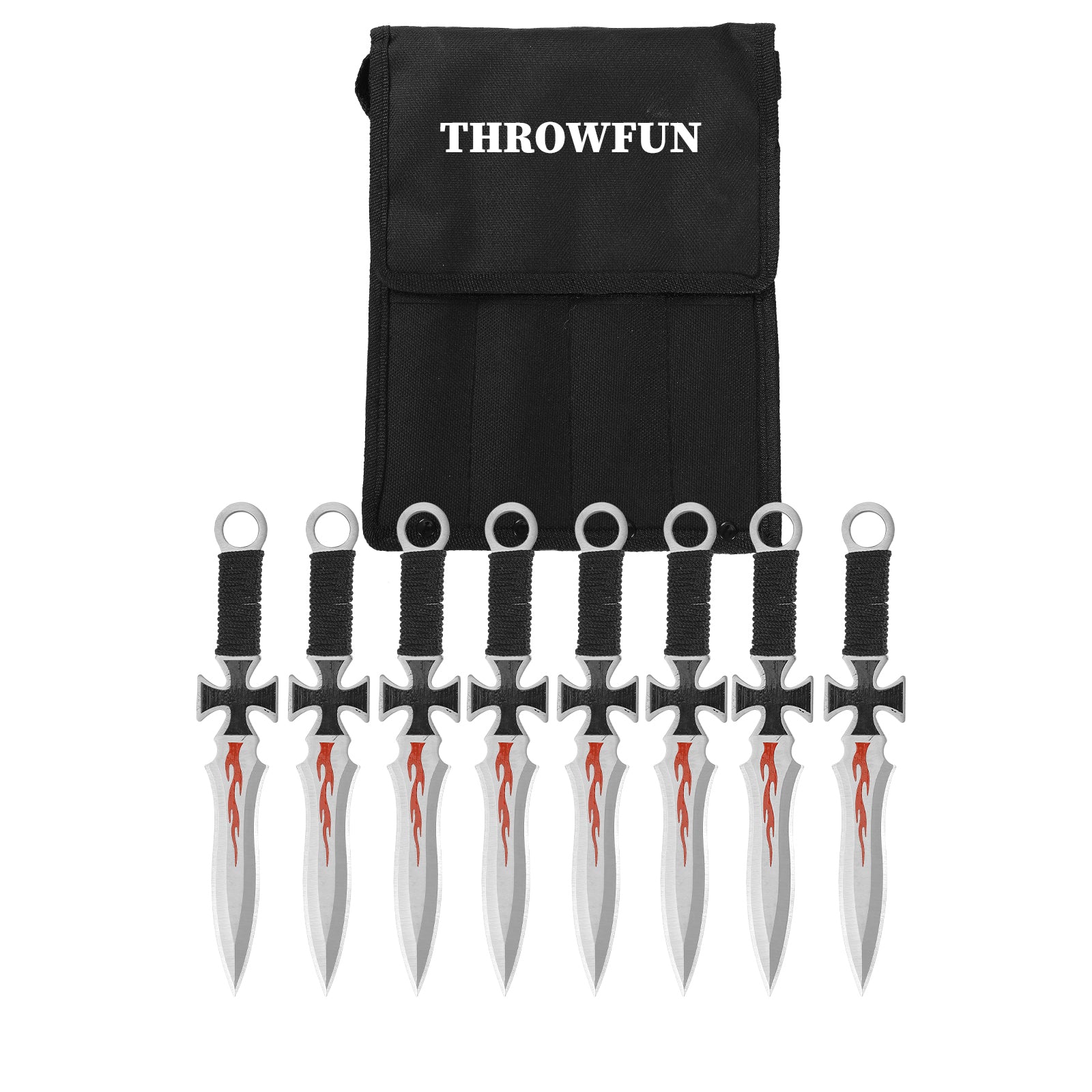 THROWFUN 4/8/12 Pack 9Cr17 stainless steel- 7''(length) 0.09''(thick) , throwing knives set  Full-Tang Throwing Set, with Nylon Sheath for Competition and Recreation Multicolor Darts-YF024