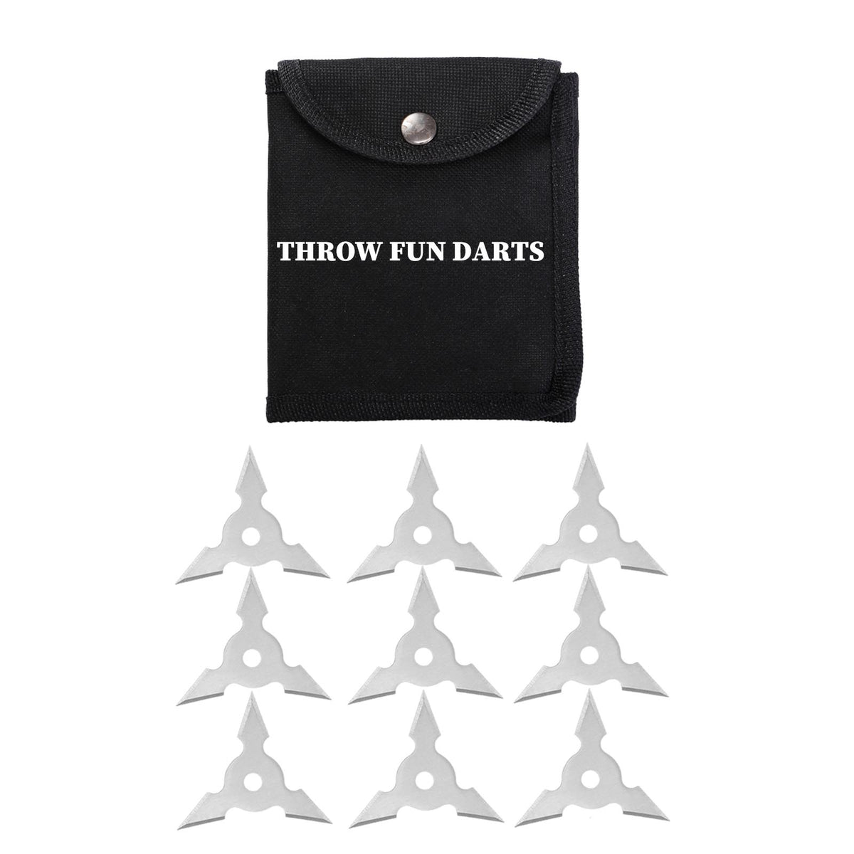 THROWFUN 9/18/24 Pack 9Cr17 stainless steel- 3.34''(length) 0.1''(thick) , throwing knives set  Full-Tang Throwing Set, with Nylon Sheath for Competition and Recreation Silvery Triangle Hollow Darts-FB-YF243-3