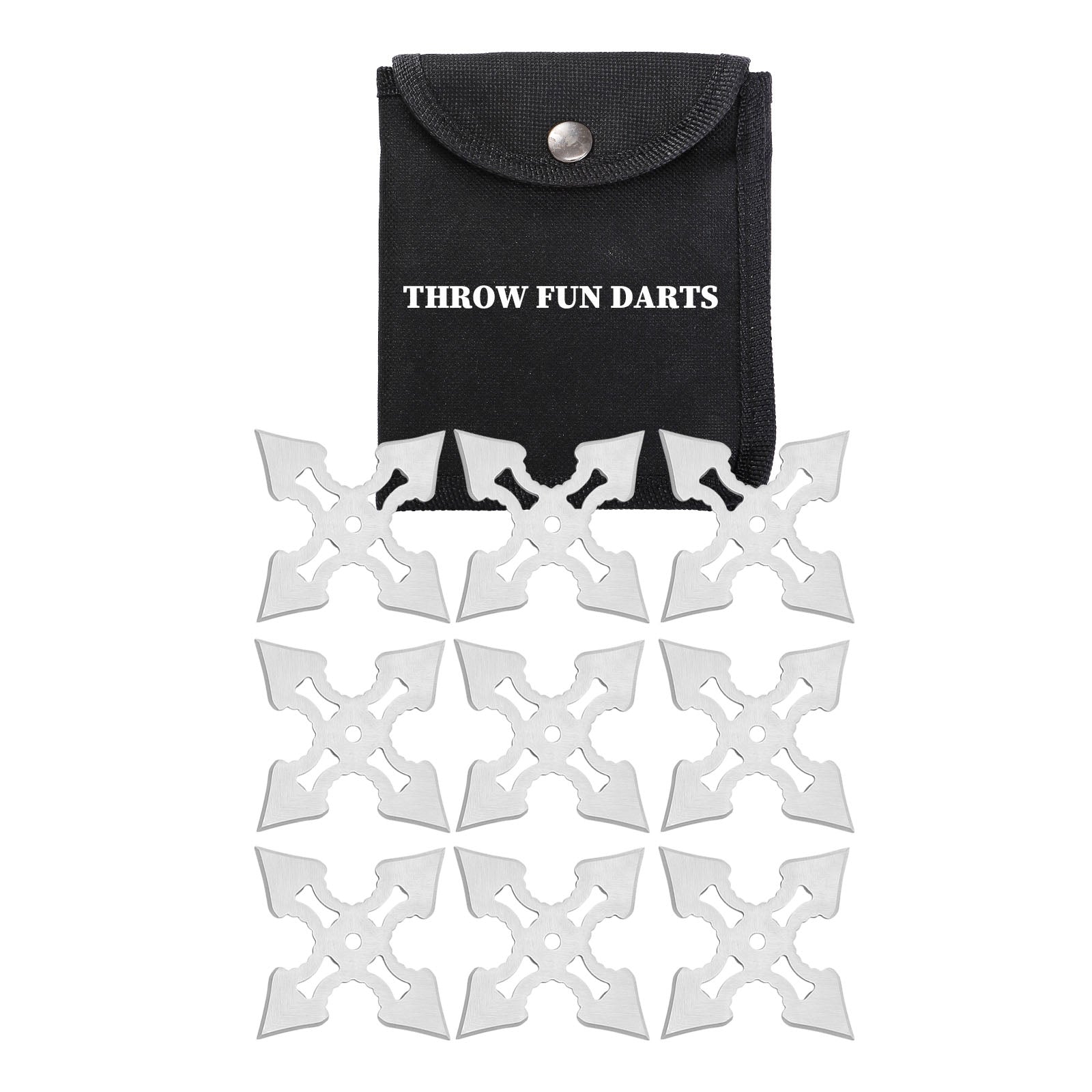 THROWFUN 6/9/15 Pack 9Cr17 stainless steel - 4.29''(length) 0.1''(thick) , throwing knives set  Full-Tang Throwing Set, with Nylon Sheath for Competition and Recreation Silvery Cross Hollow Darts-FB-YF202
