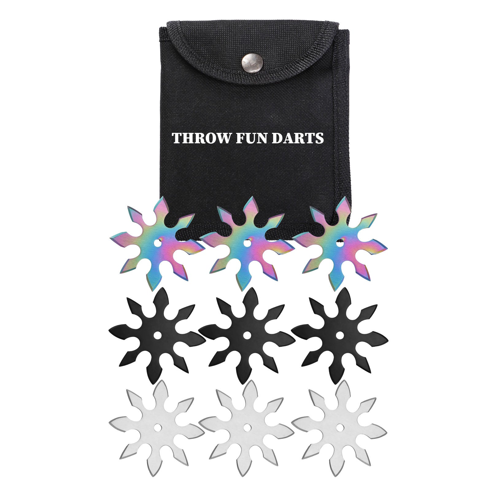 THROWFUN 3/9/15 Pack 9Cr17 stainless steel - 3.93''(length) 0.1''(thick) , throwing knives set  Full-Tang Throwing Set, with Nylon Sheath for Competition and Recreation Multiple colors Hollow Darts-FB-YF228