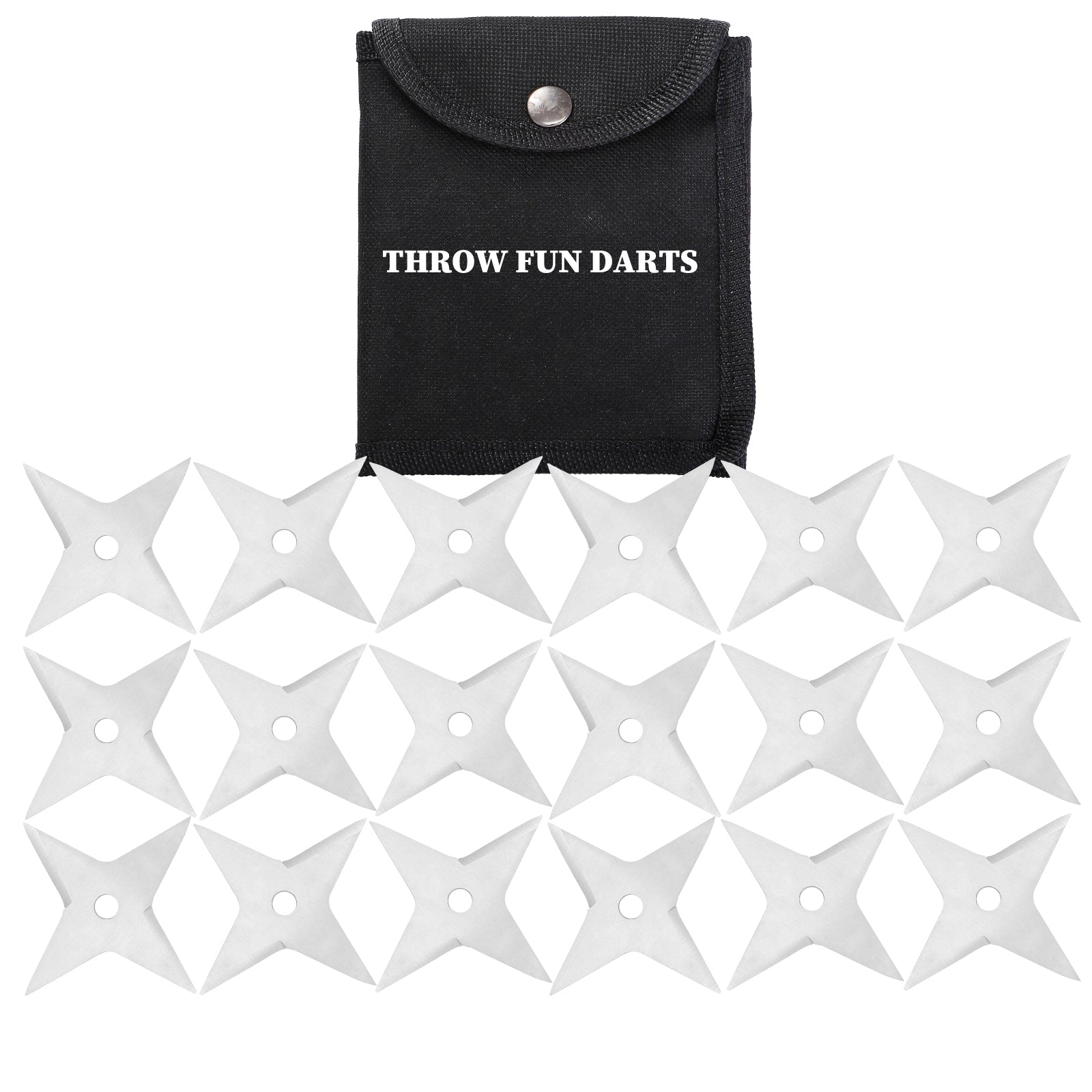 THROWFUN 6/12/18 Pack 9Cr17 Stainless steel- 3.93''(length) 0.1''(thick) , throwing knives set  Full-Tang Throwing Set, with Nylon Sheath for Competition and Recreation Silvery Cross Hollow Darts-FB-YF200