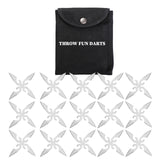 THROWFUN 6/15 Pack 9Cr17 stainless steel- 3.93''(length) 0.1''(thick) , throwing knives set  Full-Tang Throwing Set, with Nylon Sheath for Competition and Recreation Silvery Cross Hollow Darts-FB-YF203A
